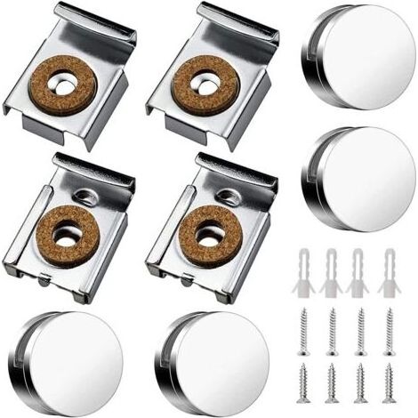 Clips miroir en métal 8 pcs – Fixation murale pour miroir rond/carré – Résistant à la corrosion – Installation rapide sur tous types de murs (1/5)