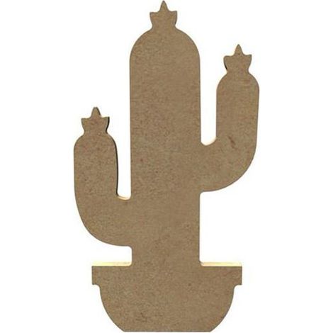 Cactus en bois MDF à décorer - 15 cm