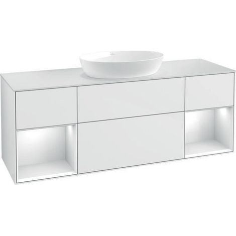V&B Waschtischunterschrank FINION 1600x603x501mm Regal glos. wh glos. wh (1/4)