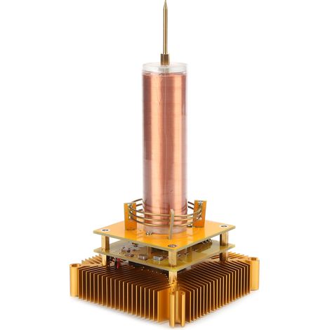 Kit Plasma Music Coil Haut-Parleur Sonore Module Puissance DIY Base Dorée avec Coque Prise UE 100-240V (1/5)