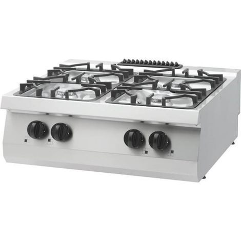 Heavy Duty Cuisinière - 4 Brûleurs - Double - Prof. 70 cm - 27 kW - Gaz - Maxima