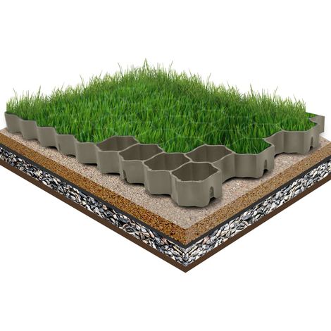 Nid d'abeille pour pelouse, 16 pièces, vert, 60 x 40 x 3 cm, plastique (1/5)