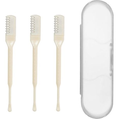 3 pièces - Couteau à poils de nez - Tondeuse à nez - Tondeuse à nez pour hommes - Tondeuse à nez pour femmes - Double tête - Manuel - Beige clair