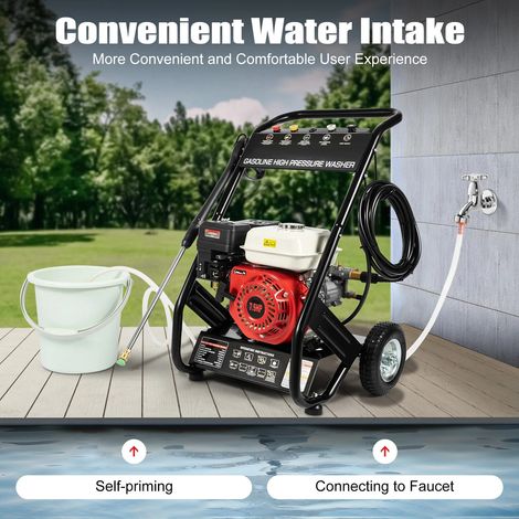 Nettoyeur haute pression 7HP 2200 PSI avec 5 buses différentes, nettoyeur à essence haute pression, machine de nettoyage de jardin