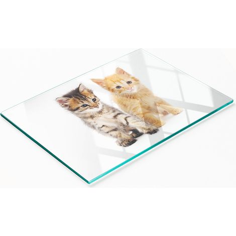 Piatto decorativo multifunzionale da cucina in legno temperato con motivo a gatto, 80x52 cm (1/5)