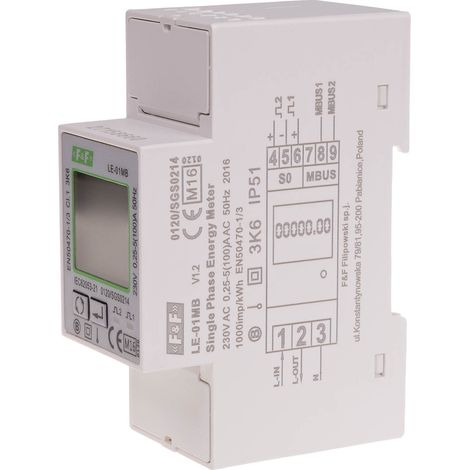 Medidor de consumo de energía activa y reactiva monofásico, m-bus, 100(5)a, mid LE-01MB