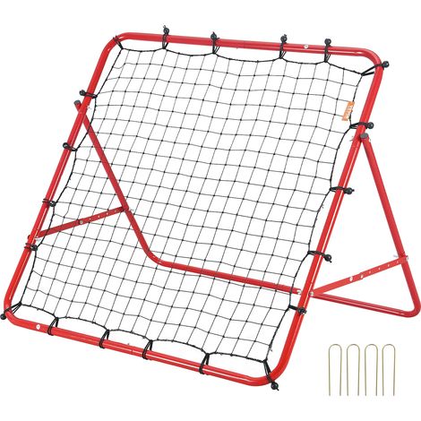 VEVOR Portería de Fútbol 1 x 1 m Red Reboteadora de Fútbol Portátil Ángulo Ajustable Tubo de Hierro Red de PE Instalación Fácil Equipo Deportivo para Niños, Adolescentes y Todas las Edades