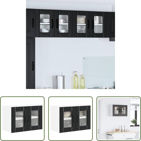 Holzschrank - Küchenschrank Schwarz 60 x 31 x 40 cm Holzwerkstoff (1/5)