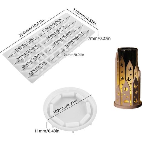 Moule en silicone pour bougeoir, moule en plâtre et ciment, moules décoratifs pour la maison, les mariages et la décoration intérieure. (1/4)