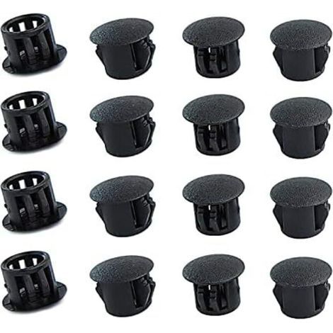 20 Pièces 12mm Bouchons en Plastique Rond, Cache Trou Meuble, Cache Trou Plastique, Noir, Bouchon de Trou de Percage pour Verrouillage Trou Meubles