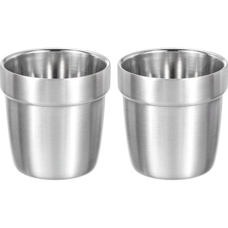 Lot de 2 gobelets en acier inoxydable 304 - Gobelets de camping empilables - Gobelets incassables - Gobelets isothermes en métal - Idéaux pour les bars, restaurants, voyages, camping, maison, activité (1/5)