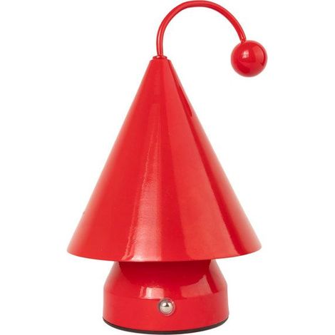 Lampe de table déco rouge, forme de sapin créative, rechargeable, lumière d'ambiance à intensité variable (1/5)