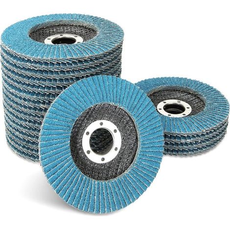 GDHZS- Lot de 20 Disques à Lamelles 115mm, Grain 80, Disque Abrasif à Lamelles 115mm Meuleuse pour Poncer et Enlever Ebavure Métal, Rouille, Polissage, Finition (1/5)