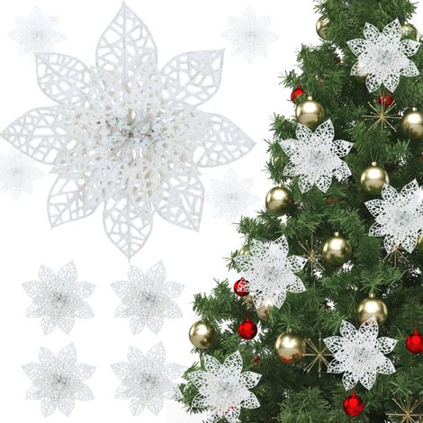 STELLA DI BETLEMME PER FIORI PER ALBERO DI NATALE 6 PEZZI BIANCHI [SE-GB22]