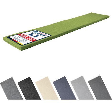 Garronda Coussin Exterieur Impermeable 180x40 cm pour Banc de Jardin Canapé et Balancelle Housse en Polyester Résistant UV pour Terrasse Balcon et Intérieur avec Élastiques GD-0220 Vert