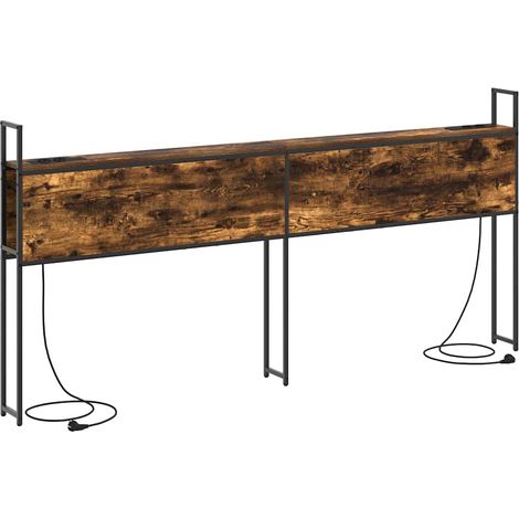 Tête de lit,Headboard de Rangement avec Station de Charge Chêne fumé 180 cm CFW8749446 (1/5)