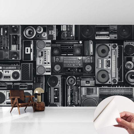 Carta da parati autoadesiva - fotomurale - decorazione parete - murale - adesivo da muro - Radio retrò 416x254 cm (1/5)
