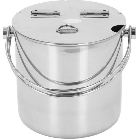 Cubo de hielo de acero inoxidable con tapa abatible y asa, aislamiento térmico grueso – Ideal para fiestas en casa y barbacoas (1/5)
