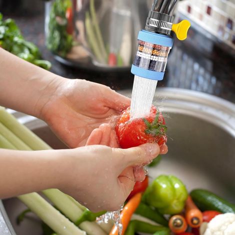 Filtro per l'acqua del rubinetto Filtro per l'acqua del rubinetto del lavandino a sei strati con carbone attivo - Acqua potabile necessaria per bagno, WC, cucina, sala da tè, lavanderia (1/4)