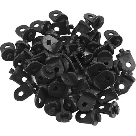 50x Greenhouse Plants Hook Hanger Greenhouse Gadgets Black Twist Clips Hanging Clip Set Garden Accessory for Greenhouse Pots (1/5)