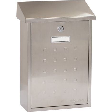 ARREGUI Premium E5607 Briefkasten aus Edelstahl, Größe M (DIN A4 Post), Wandbriefkasten für den Außenbereich, Postkasten für Draußen, Namensschild und Einwurfklappe, Witterungsbeständig, Edelstahl