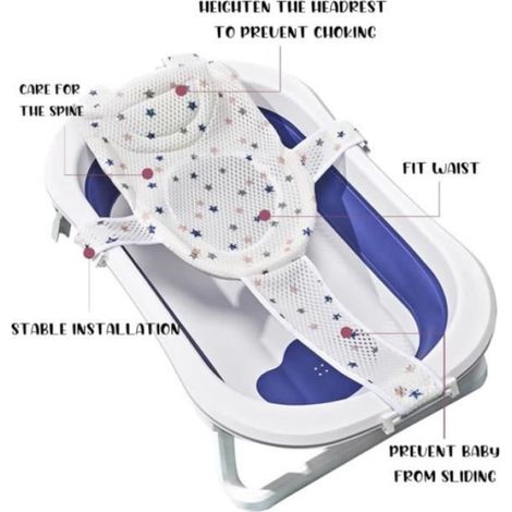 1 Hamac de bain,Maille respirante,Support réglable,Antidérapant,Bébé 6-24 mois (1/4)