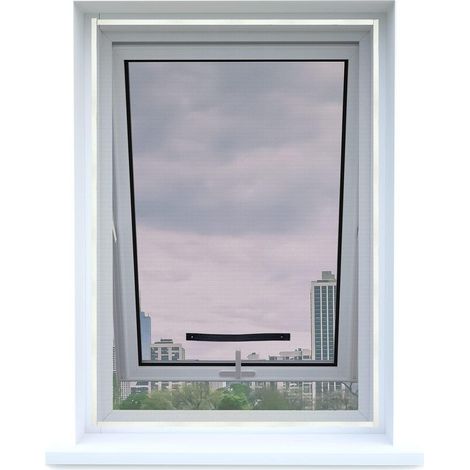 Dachfenster Fliegengitter 4er Set, zuschneidbar, ohne Bohren, mit Reißverschluss, bis 130x150cm, Schwarz (1/5)