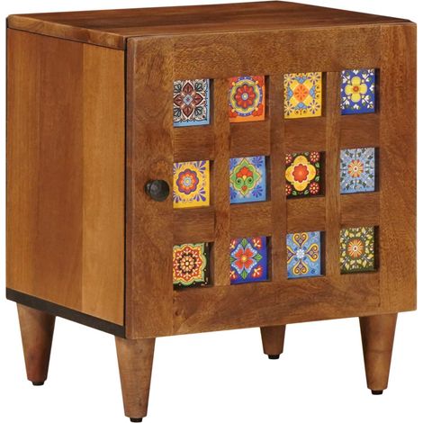Bedside Cabinet Brown 40 x 33 x 46 cm Solid Mango Wood vidaXL