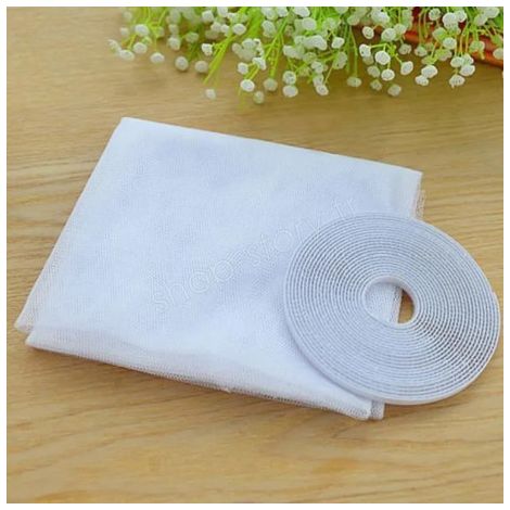 Moustiquaire Fenêtre 130x150 cm Blanc – DIY, Découpable, Anti-Insectes (1/5)