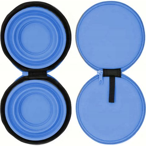 Reisenapf-Set für Hunde/Katzen – 2 faltbare Näpfe (11,4 x 4,5 cm) (1/5)