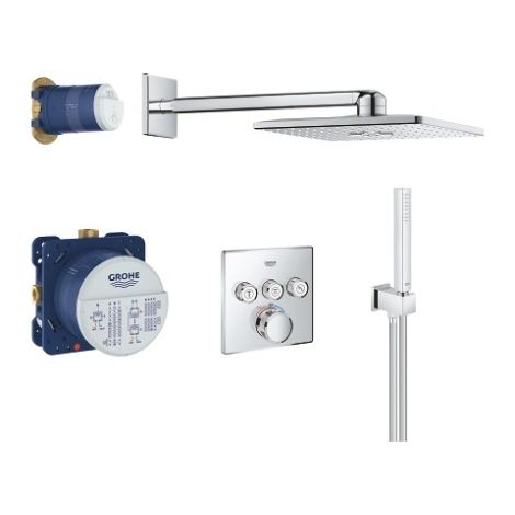 GROHTHERM SMARTCONTROL sistema de ducha empotrado angular, 3 válvulas de cierre GROHE cromadas (1/5)