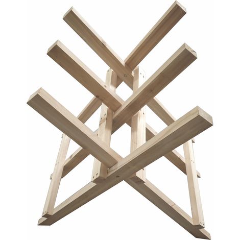 Werka Pro – Chevalet en bois pour sciage de bûches – 3 supports – Construction en sapin durable – Dimensions 95 x 60 x 70 cm