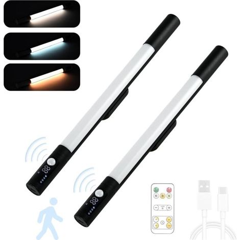 Intérieur Applique Murale avec Détecteur de Mouvement Lampe Murale avec ,induction,Luminaire Mural Dimmable Éclairage Mural LED Cuisine Sous Meuble Pour Cuisine Placard Escalier (Noir,2 Pièces) [Class (1/5)