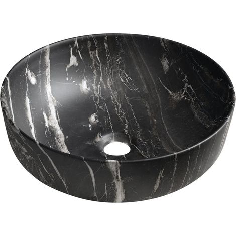 Vasque à poser RONDEA en céramique dia. 41cm, marbre carnico (1/4)