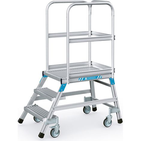 ZARGES Podesttreppe einseitig 3 Stufen/Gitter (1/3)