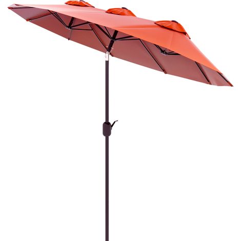Neigbarer Gartenschirm mit Kurbel, winddichtes Polyester und Stahldach, bordeauxrot, 295 x 152 cm