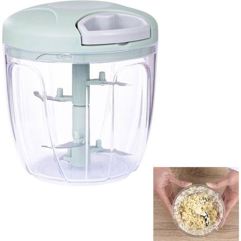 Affettatrice per verdure, robot da cucina e per alimenti, tritatutto manuale, smacchiatore per erbe aromatiche, affettatrice per verdure, mini affettatrice per cipolle, affettatrice manuale per cipoll (1/5)