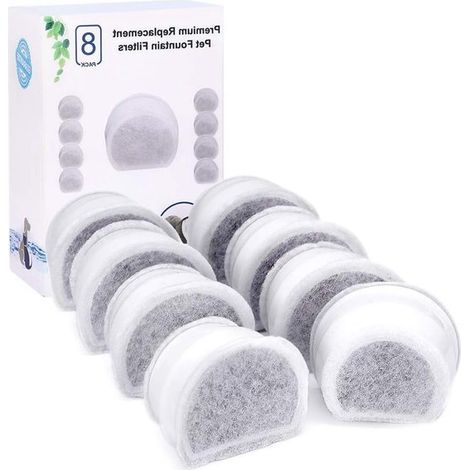 Filtros de carbón de repuesto para PetSafe Drinkwell Avalon - Pagoda - 2 galones - Sedona - Seascape - 8 filtros para fuente (1/5)