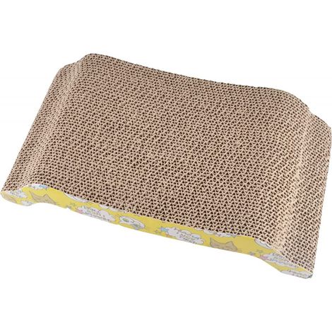 Griffoir réversible pour chat avec herbe à chat Naturel 41x21x4.5 cm (1/5)
