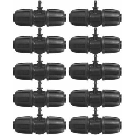 16mm à 4/7 Garden Lock Connecteurs en T Barbelés, 10pcs/Set Connecteurs pour PE Hose Garden Irrigation System (1/4)