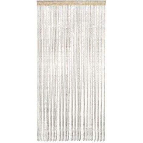 Rideau de perles, rideau de fil crypté en perles de cristal, rideau de porte à pompons pour placard, rideau de porte pour décoration intérieure à suspendre 1 x 2 m / 39 x 79 cm (champagne)
