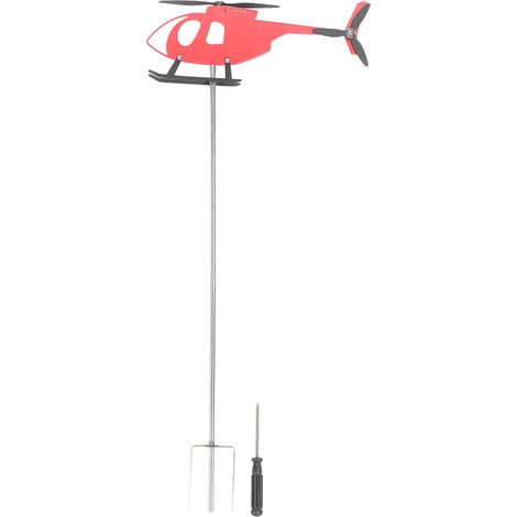 Toivize-Girouette - Avion Rotatif - Métal Rouge 29cm - Décoration Jardin Extérieur Résistante Intempéries pour Clôture Toit (1/5)