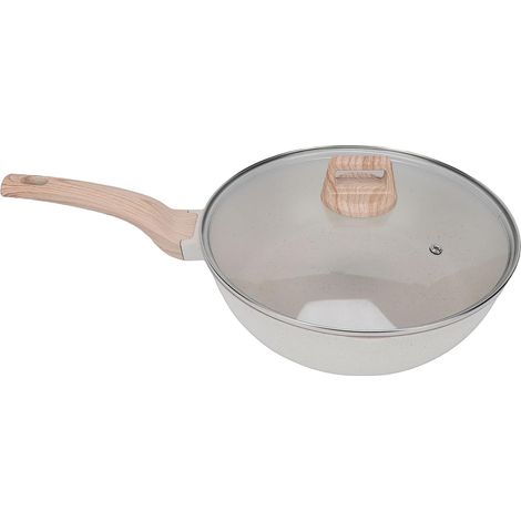 Poêle à Frire Antiadhésive de 11 Pouces, Poêle à Frire à Induction Compatible avec Couvercle en Verre trempé pour Cuisinière électrique à Gaz (1/5)