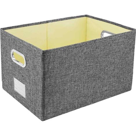 Paniers de rangement décoratifs en tissu pour placard, cubes de rangement avec poignées métalliques pour étagères, chambre, salon, gris et blanc quadrillé (1/5)