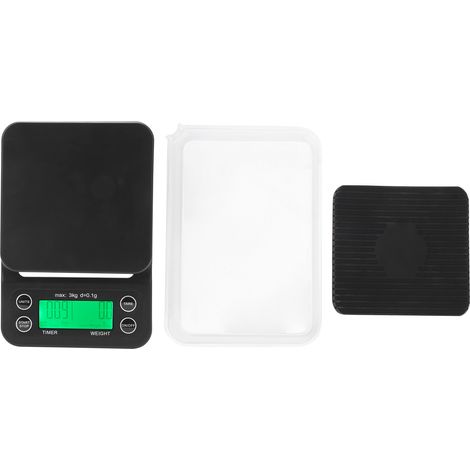 Elektronische LCD-Waage (0,1 g–3 kg) mit Hintergrundbeleuchtung für Cafés und Küchen