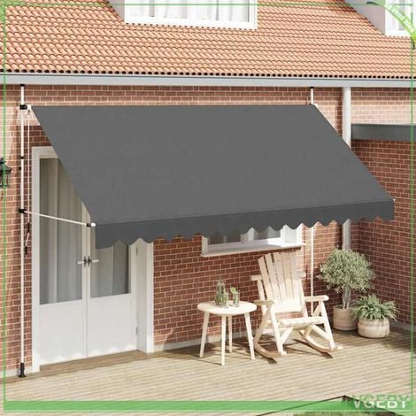 Auvent rétractable manuel - FAFEICY - 143692 - 400 cm - Anthracite - Projection 120 cm (1/5)