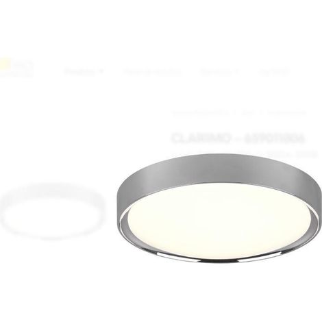 Plafonnier Rond Clarimo Led Dimmable Chrome IP44 Ø33 cm Trio Lighting