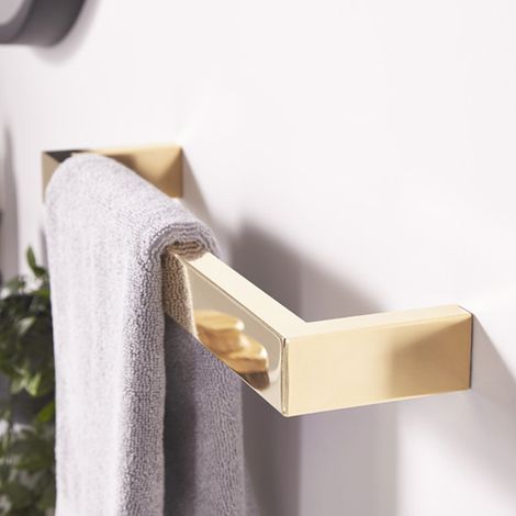 Heatwave Atlas Polished Brass Dry Electric Bar Towel Rail 630mm (W) (1/2)