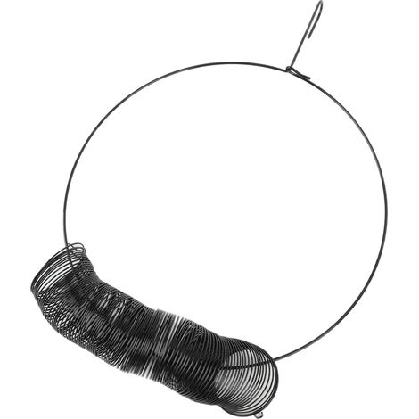 Mangiatoia portatile a forma di corona, di grande capacità, da appendere, realizzata in acciaio al carbonio, per arachidi, con gancio per giardino esterno, di colore nero. (1/5)