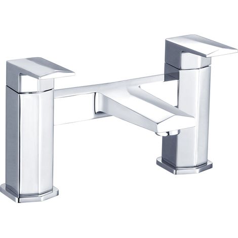 Signature Geo Bath Filler Tap Pillar Mounted - Chrome